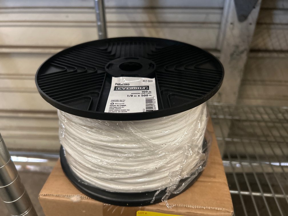 Everbilt 160lb Test Paracord, 1/8in x 500ft Spools, 2pcs