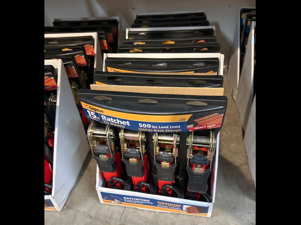 CargoLoc 15ft Ratchet Tie Downs 4 Packs, 3 Sets per Box, 3 Boxes