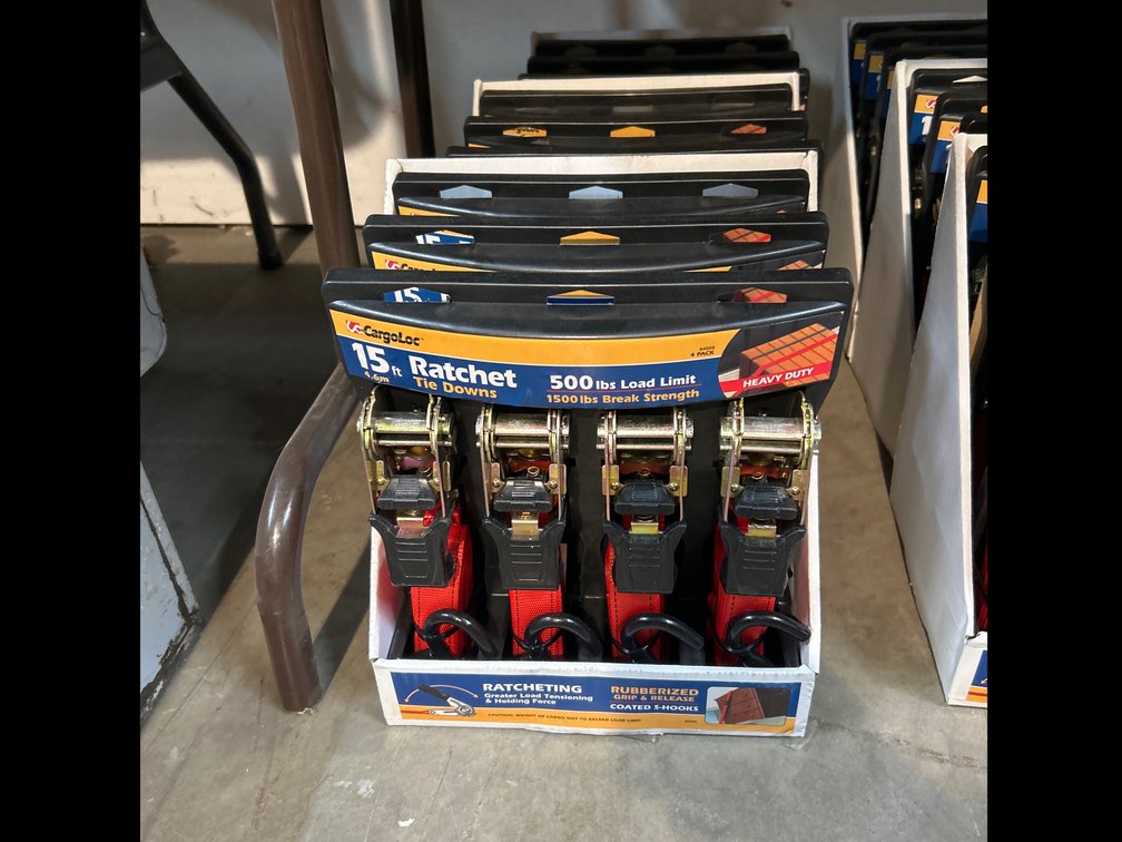CargoLoc 15ft Ratchet Tie Downs 4 Packs, 3 Sets per Box, 3 Boxes