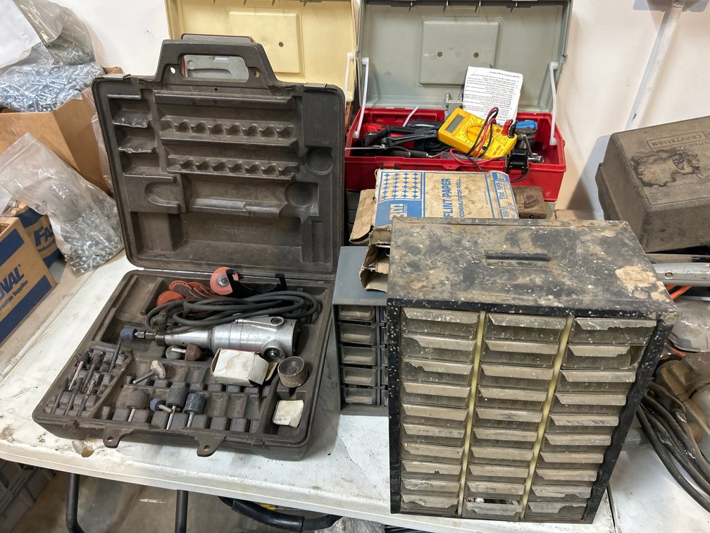 Assorted Hand Tools, Parts Boxes and Tool Boxes