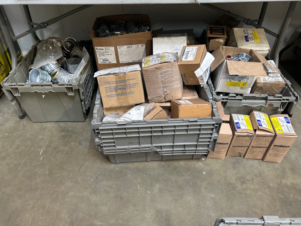 Assorted Electrical Connectors, Contents of 4 Totes