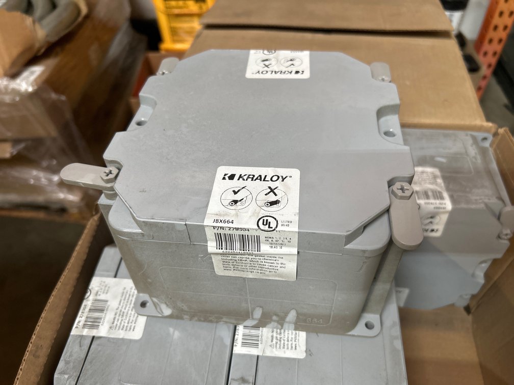 Kraloy PVC Screw Cover Junction Boxes, No Knockout, 6in x 6in x 4in, 40pcs
