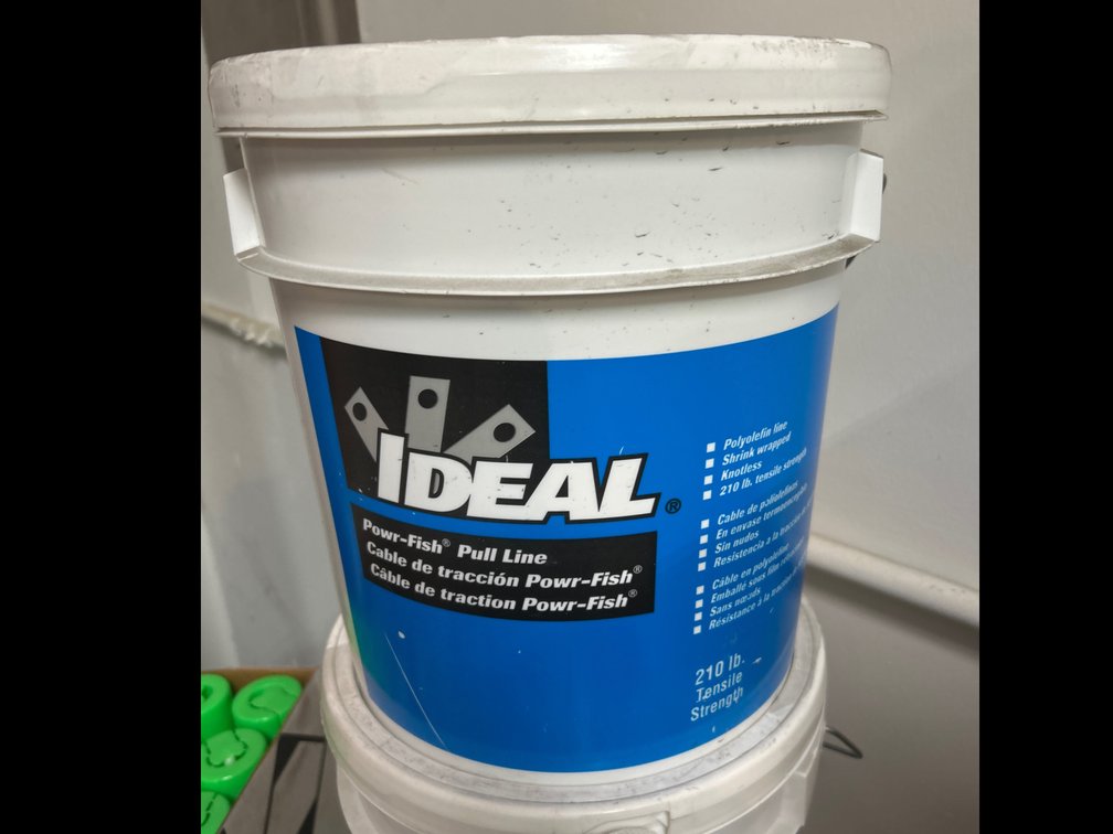 Ideal Power-Fis Pull Line, 210lb Tensile Strength, 6500ft per Bucket, 5 Buckets