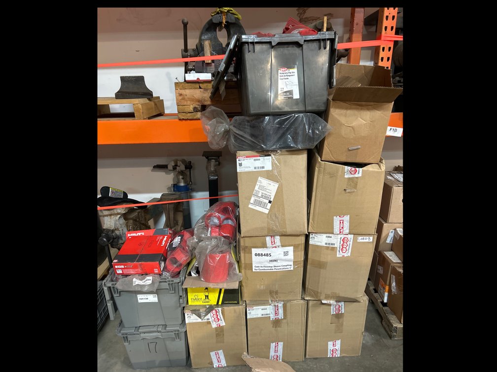Assorted Hilti Cast In Fire Stop Sleeve Couplings, Contents if 12 Boxes
