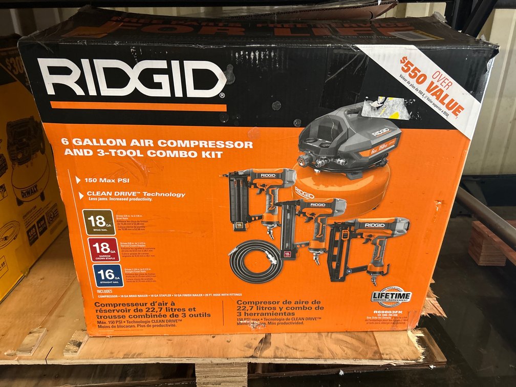 Ridgid Compressor and (3) Nailers Kit, inv #m07817