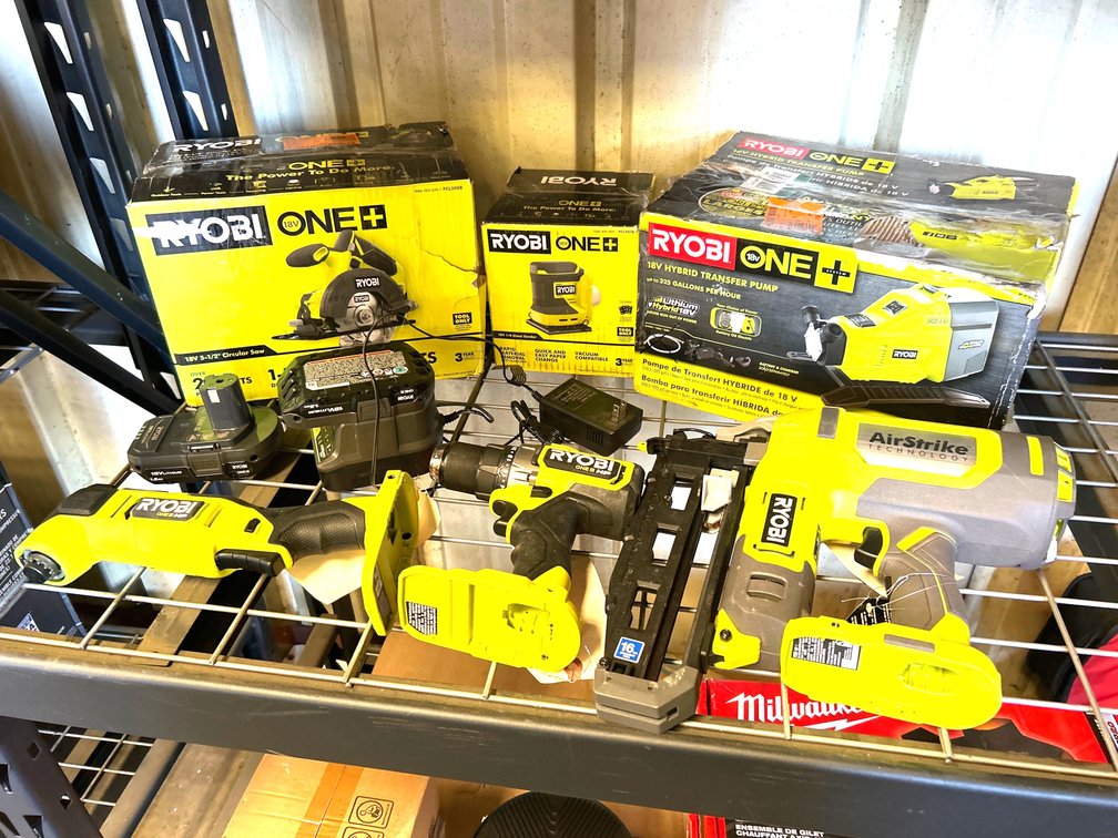 Ryobi 18V Power Tools, 6pcs, includes Battery and Charger, inv #m11cw690