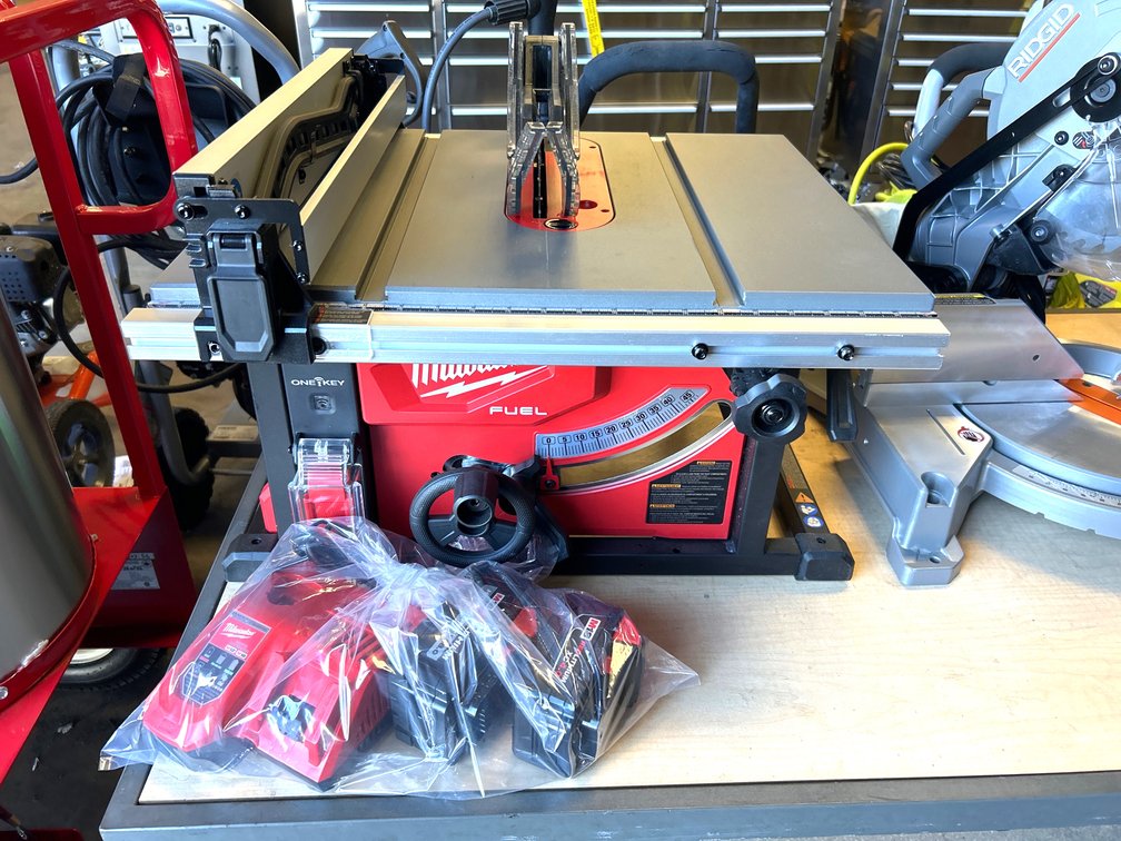 Milwaukee M18 Fuel 8 1/4in Table Saw, includes (2) Batteries and Charger, inv #m130240