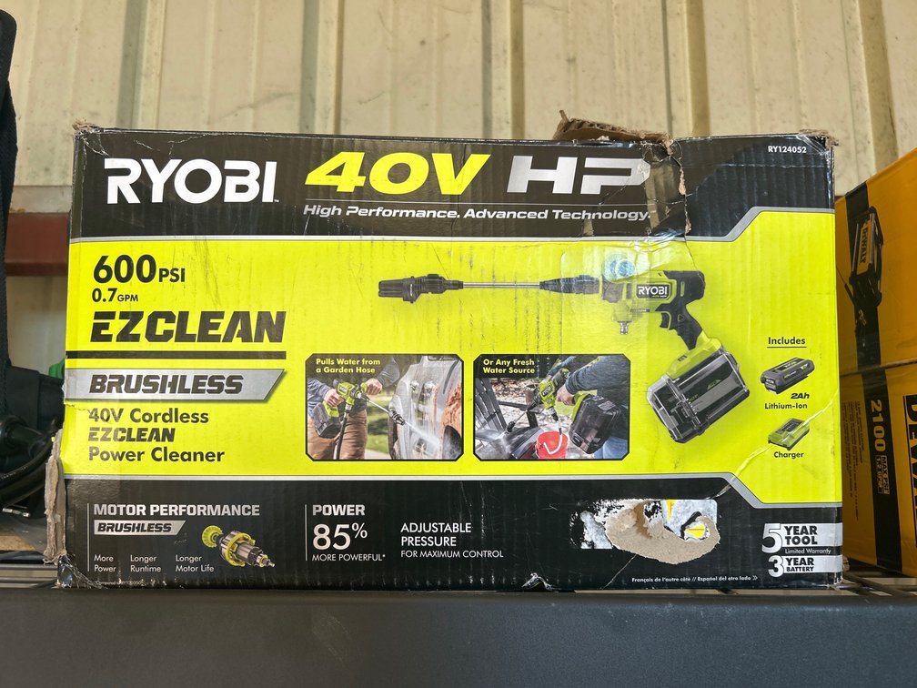 Ryobi 40V HP 600psi Power Cleaner, inv #m10601