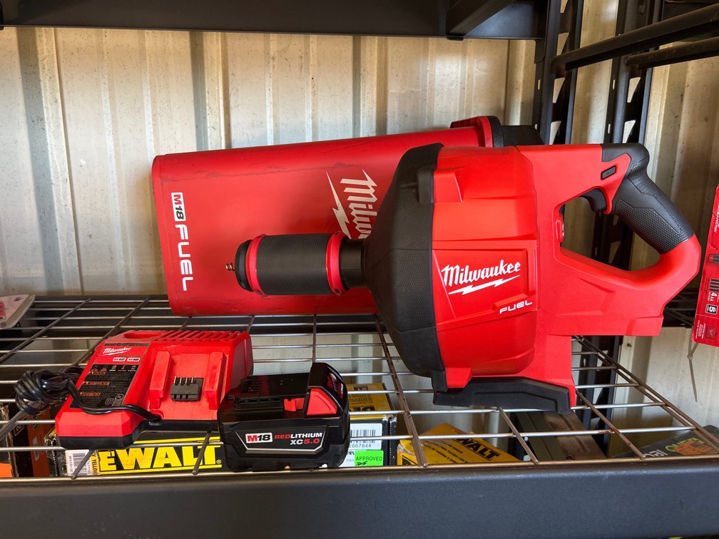 Milwaukee M18 Fuel Drain Snake Kit, includes Battery and Charger, inv #m130789