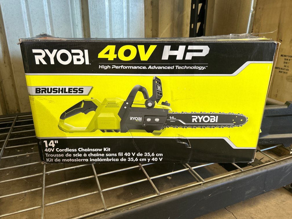 Ryobi 40V HP Chainsaw, 14in Bar, includes Battery and Charger, inv #m061282