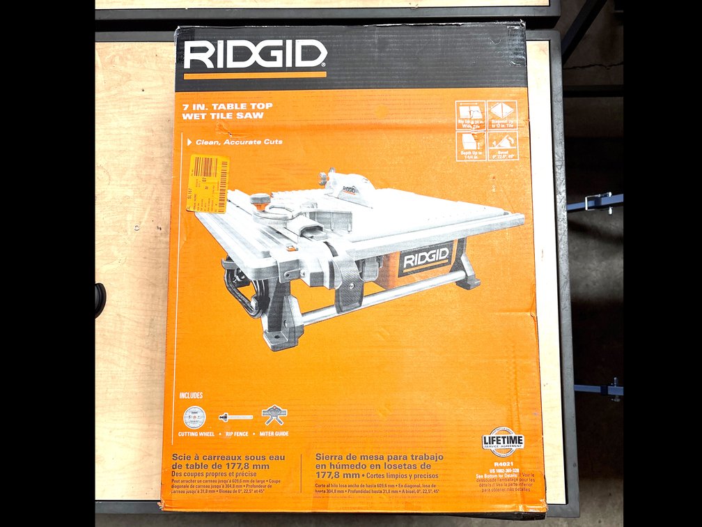 Ridgid 7in Table Top Wet Tile Saw