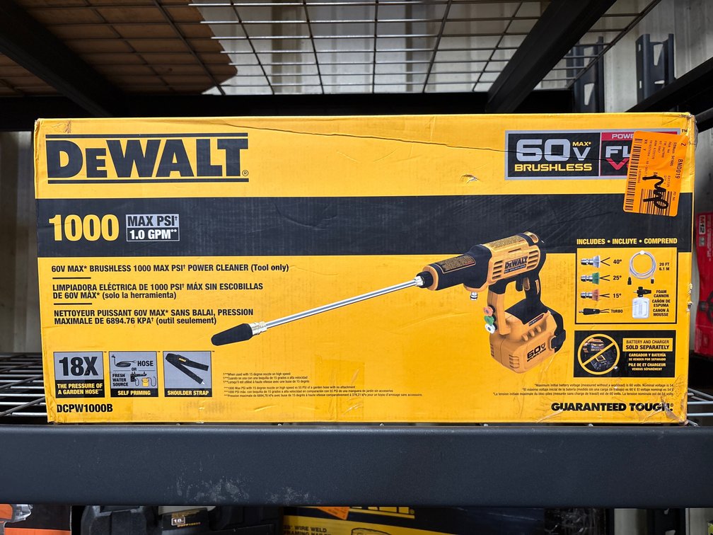 DeWalt 60V 1000psi Power Cleaner, inv #m140640