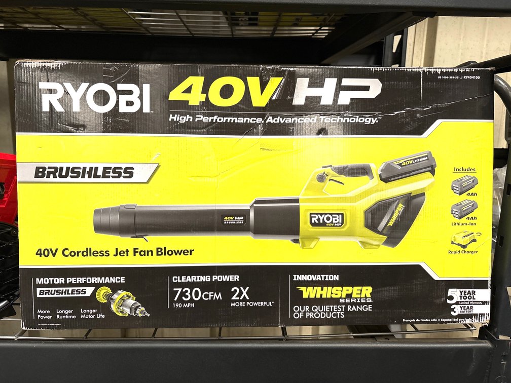 Ryobi 40V Hp Jet Fan Blower, includes Battery and Charger, inv #m140519