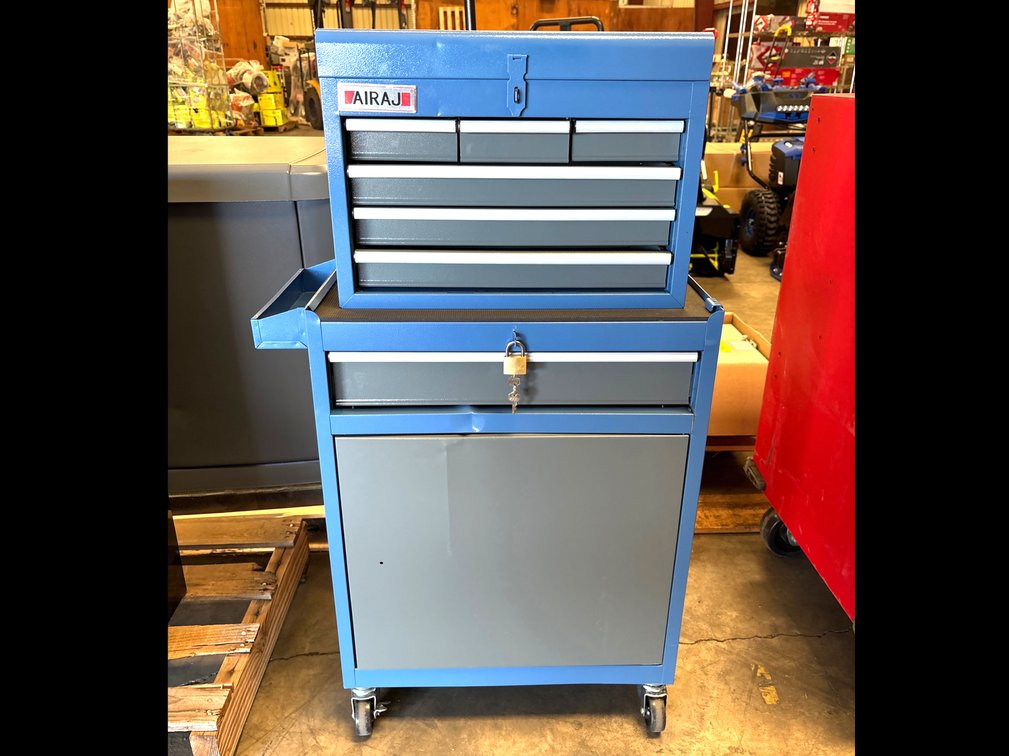 Airaj 20in Rolling Tool Chest, includes Wall Mount Tool Hanger