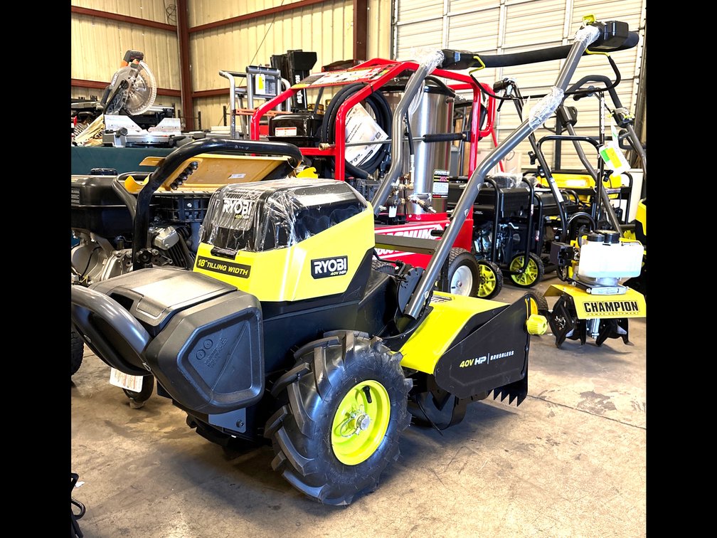 Ryobi 40V HP Rear Tine Tiller, includes (2) Batteries and Charger, inv #g0140