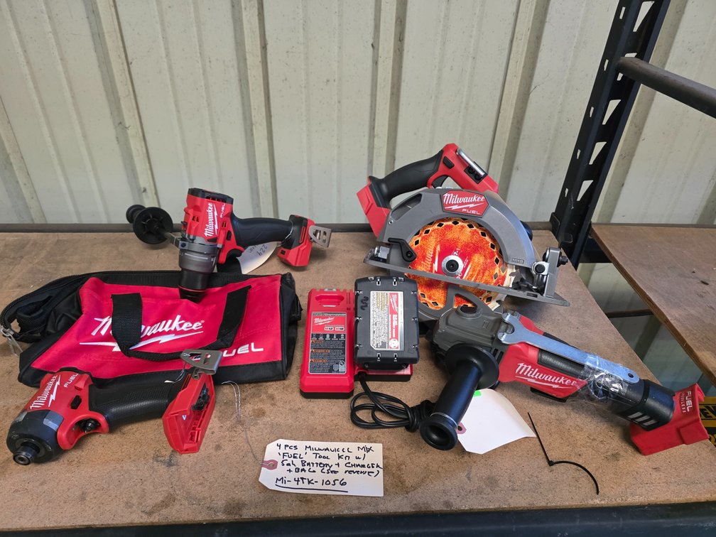 Milwaukee 4pc Fuel 18v Tools Includes Battery and charger, inv #mi4tk1056