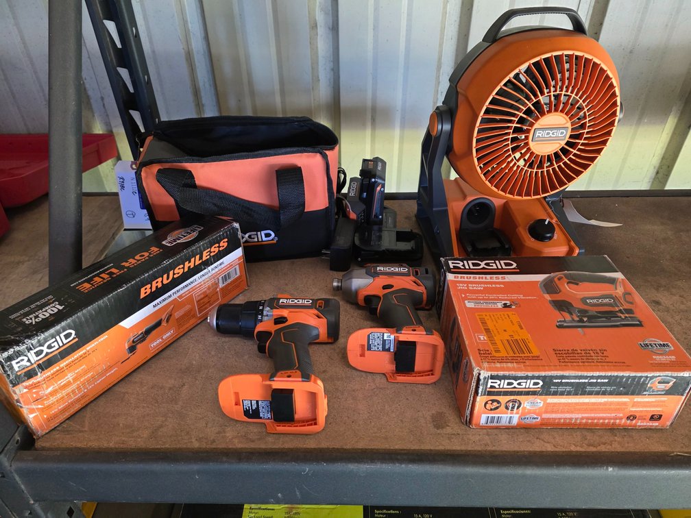 Ridgid 18v 5pc Assorted Power Tools, inv #j0748
