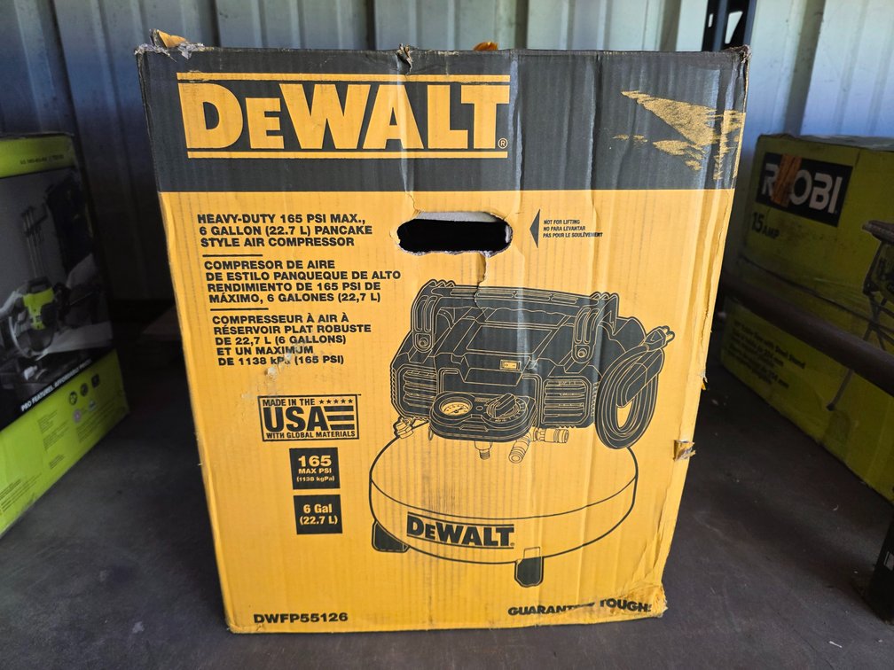 Dewalt 165psi 6gal Air Compressor, inv #00448