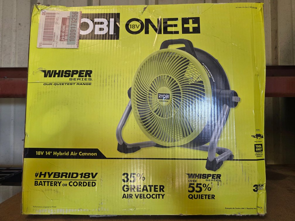 Ryobi 18v 14in Fan, inv #00382