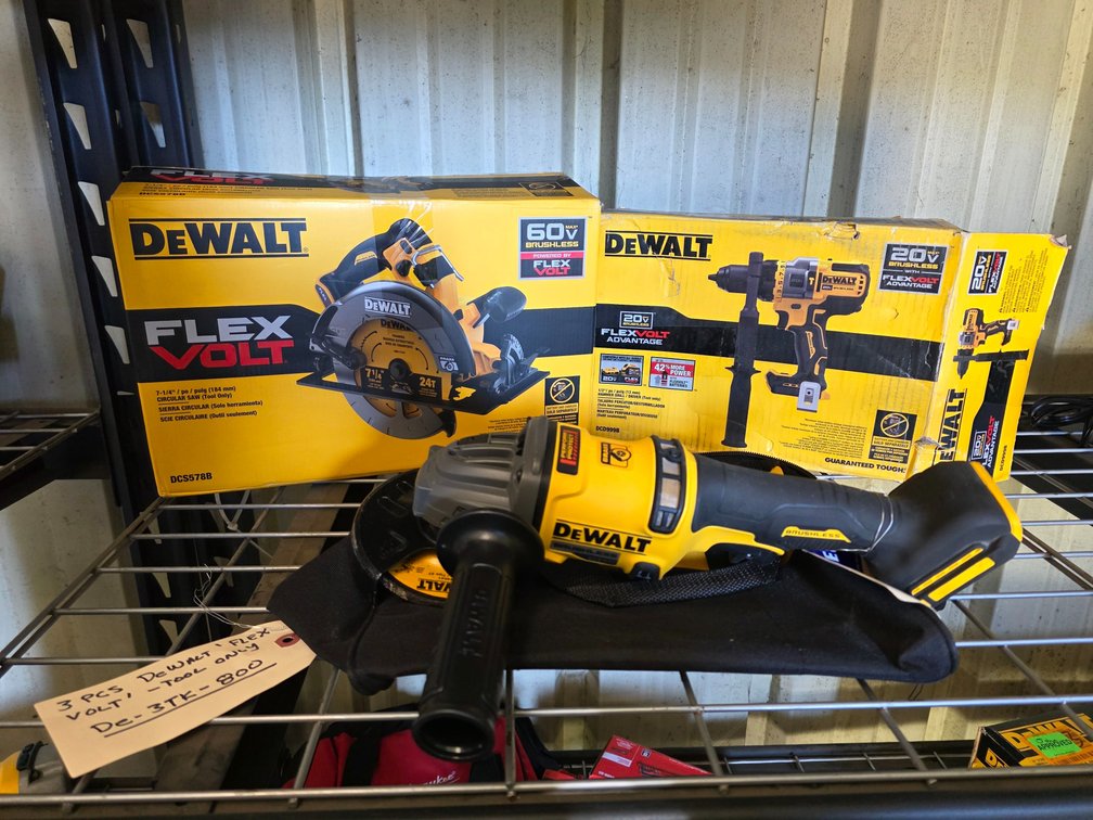 Dewalt 20v/60v 3pc Power Tools TOOL ONLY, inv #de3tk800