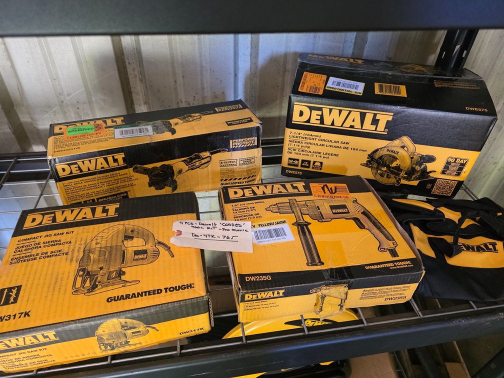 Dewalt 4pc Assorted Corded Power Tools, inv de4tk765