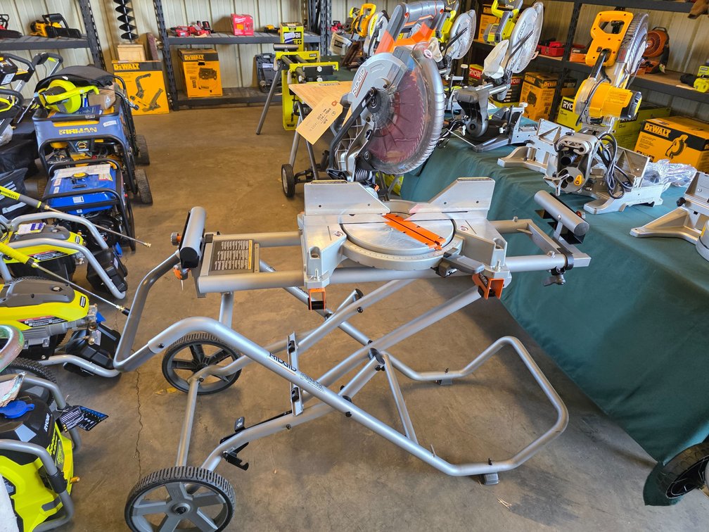 Ridgid 10in Dual Bevel Compound Miter Saw With Folding Stand, inv n1314