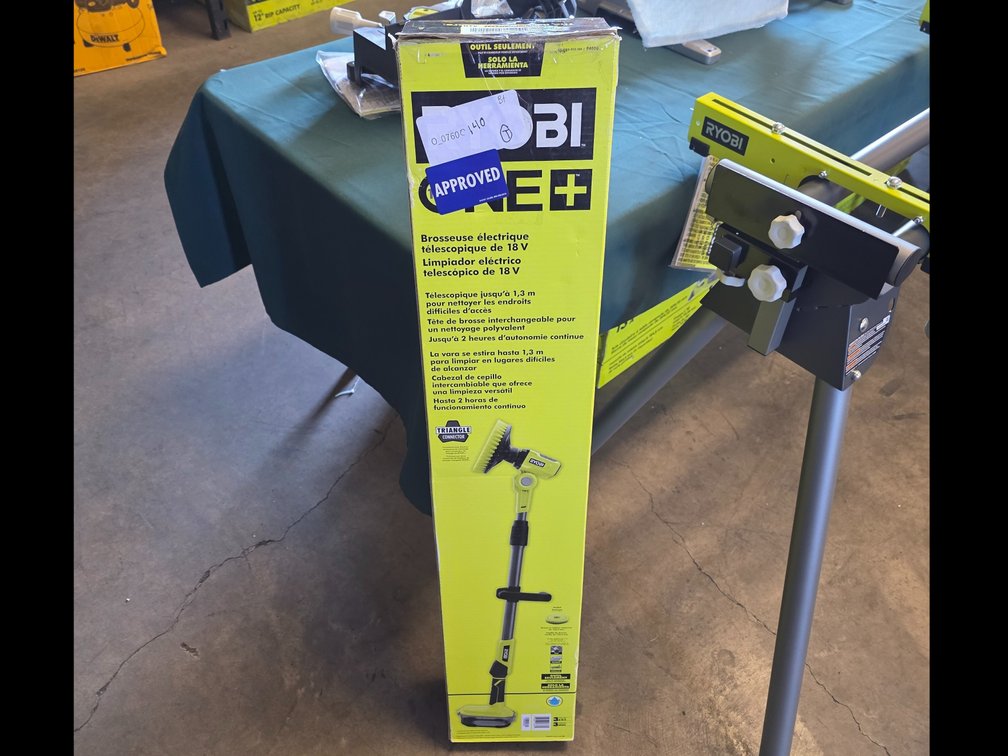 Ryobi 18v Telescopic Power Scrubber TOOL ONLY, inv #00760