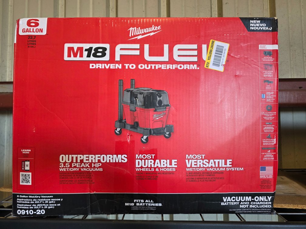 Milwaukee M18 6gal Wet/Dry Vac TOOL ONLY, inv #00764