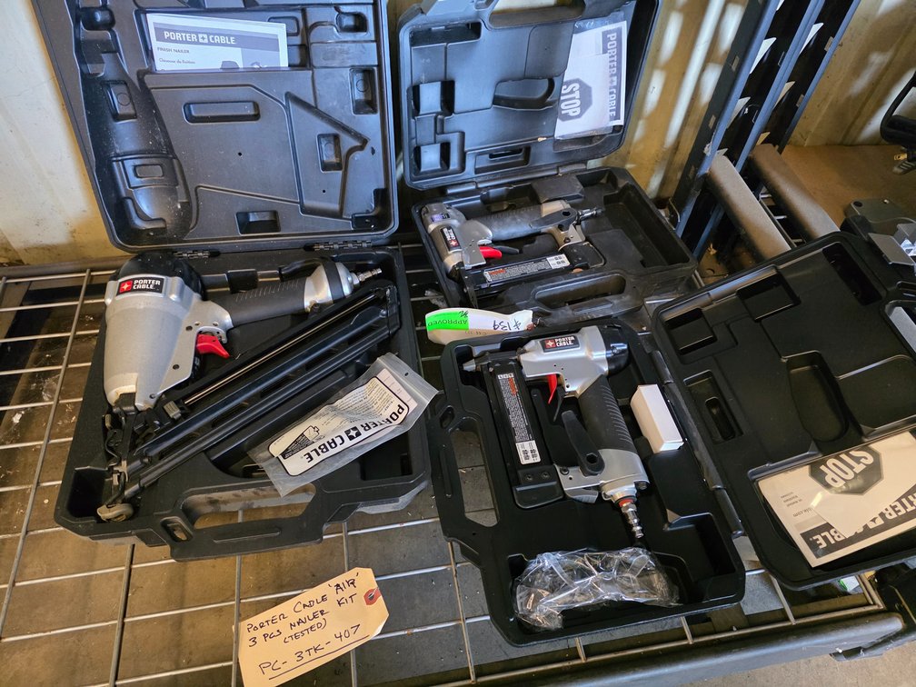 Porter Cable 3pc Pneumatic Nailers, inv #pc3tk407