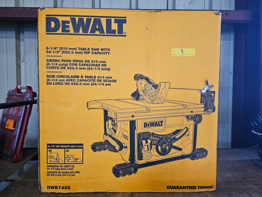 DeWalt 8-1/4" Table Saw w/ 25-1/2" Rip Capacity, inv#R0886C347