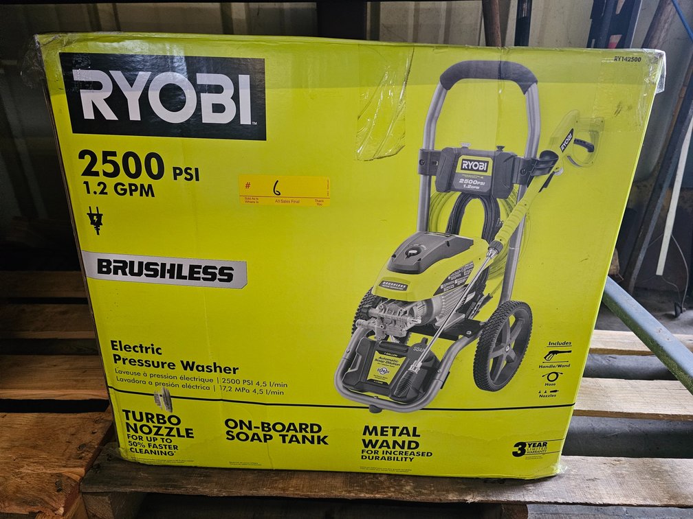 Ryobi 2500PSI 1.2GPM Electric Pressure Washer, inv#P1072C299