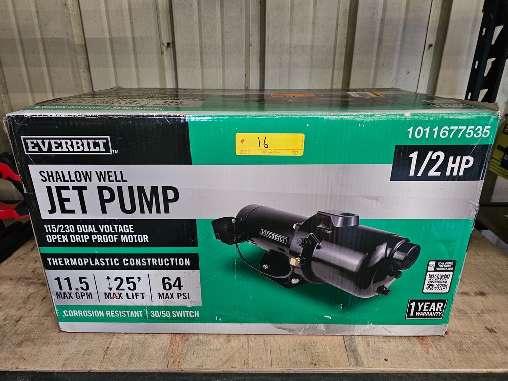 Everbilt 1/2 HP Shallow Well Jet Pump