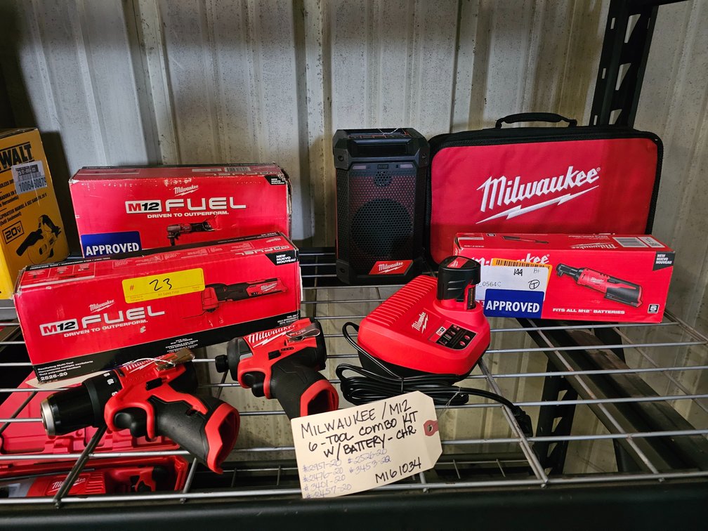 Milwaukee M12 6-Tool Combo Kit w/ (1) Battery & Charger, inv#M161034