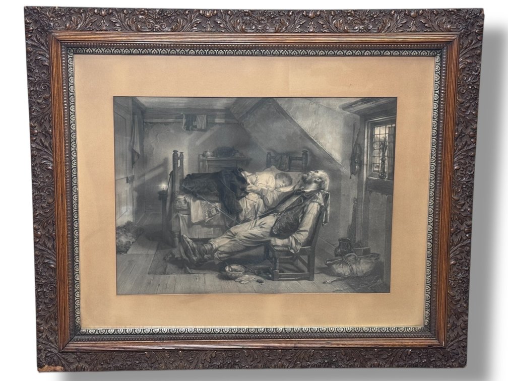 Thomas Faed c.1871 “Worn out” - Lithograph - 33”L x 41”W