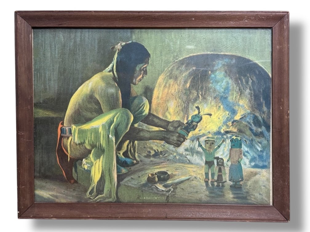 Eanger Irving Couse (b.1866 -1936) “The Katchina Maker” Native American Lithograph 13.5”L x17.5”W