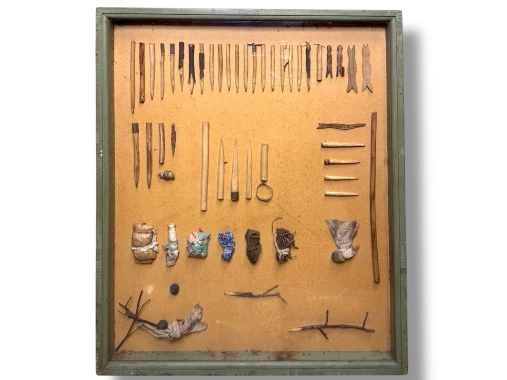 Native American Artifact Shadowbox  31.5”L x 25”W
