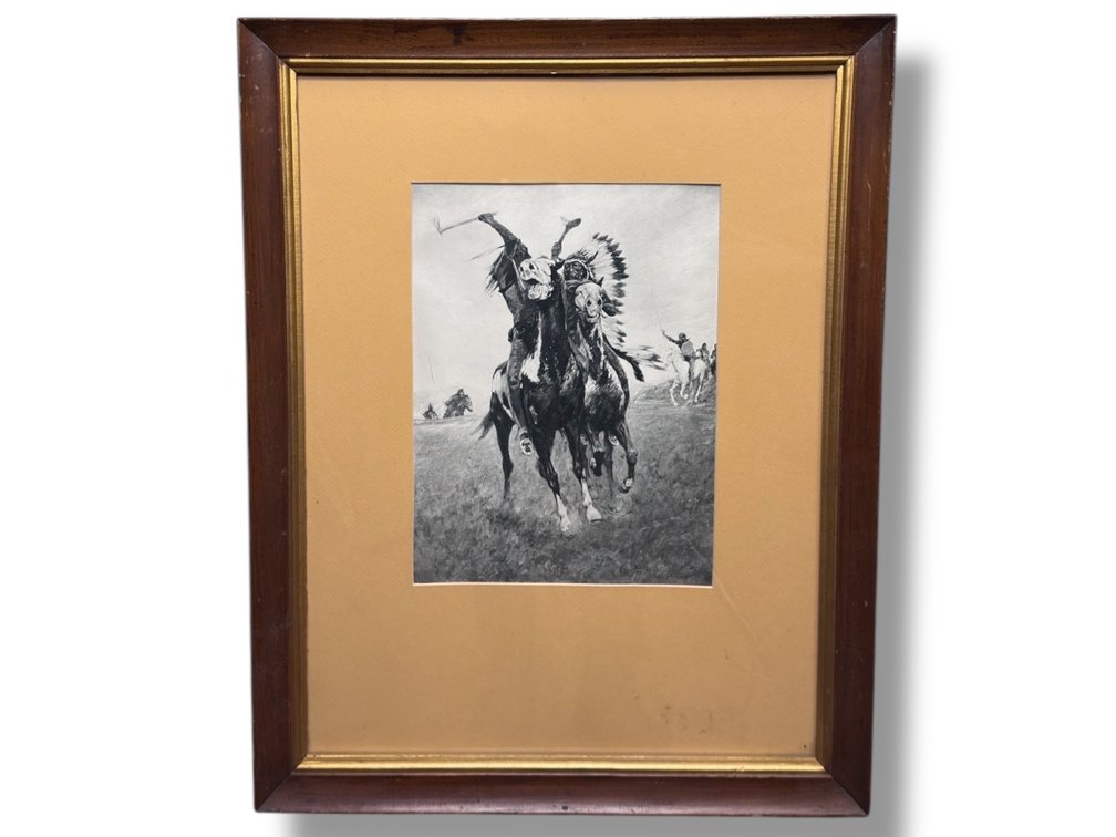 “Fight to the Finish” by Charles Schreyvogel - Lithograph 26.75”L x 20.5”W