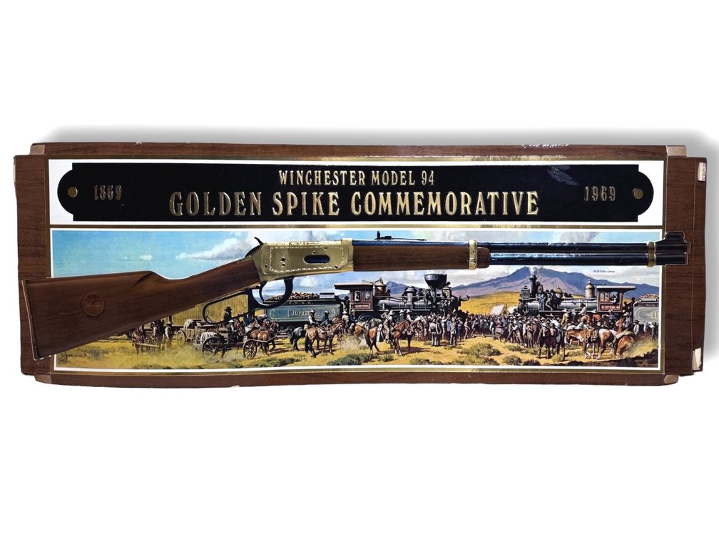 1869 - 1969 Winchester Model 94 Golden Spike Commemorative Rifle Box Cover 13”L x 38”W