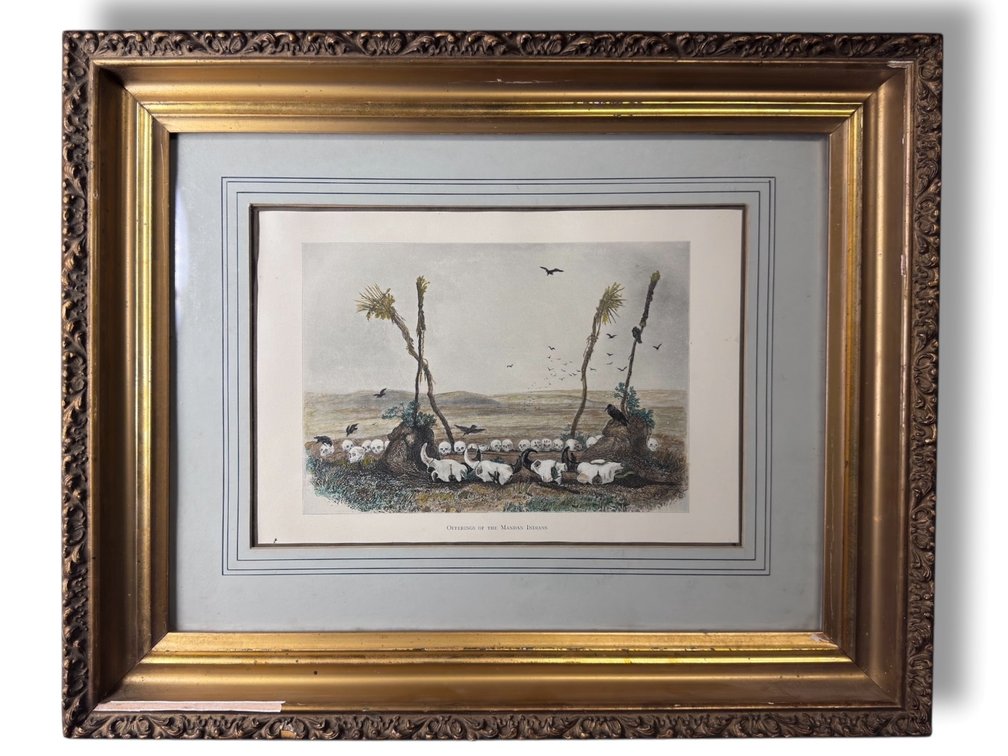 Karl Bodmer c.1833 “Offerings of the Mandan Indians”- Karl Bodmer Print 16.5”L x 20.75”W
