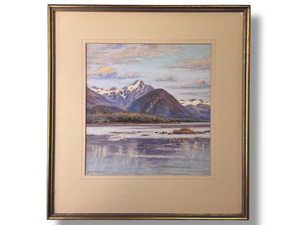 Theo Richardson - Original Watercolor -  “Last Glow – Sitka, 10 P.M.” 16.25”L x 15.25”W