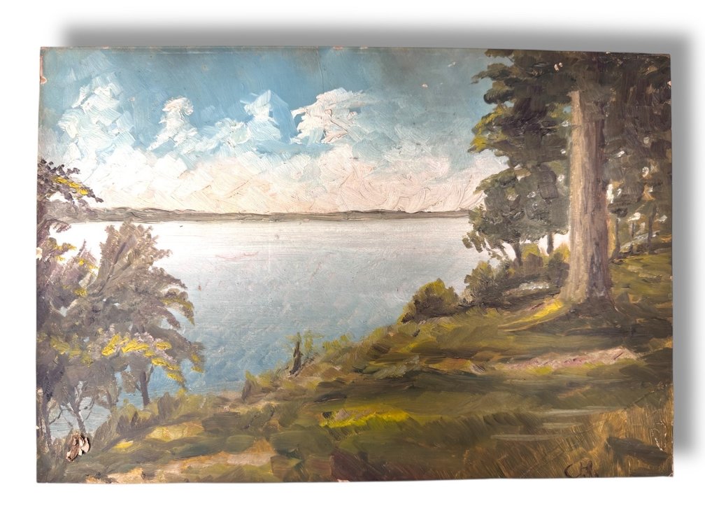 Oil on Board Landscape - Unsigned (as-is) 9.75”L x 14.5”W
