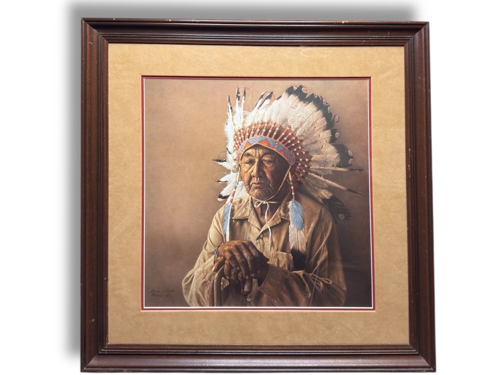 James Bama (b.1926) “Old Arapaho Story Teller” 1052/1500 29”L x 29”W
