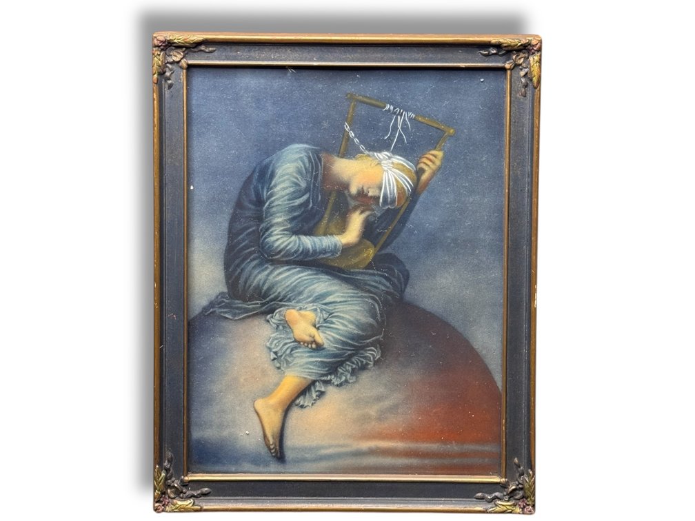 “Hope” (c.1886) by George Frederic Watts - Lithograph 16.5”L x 12.25”W