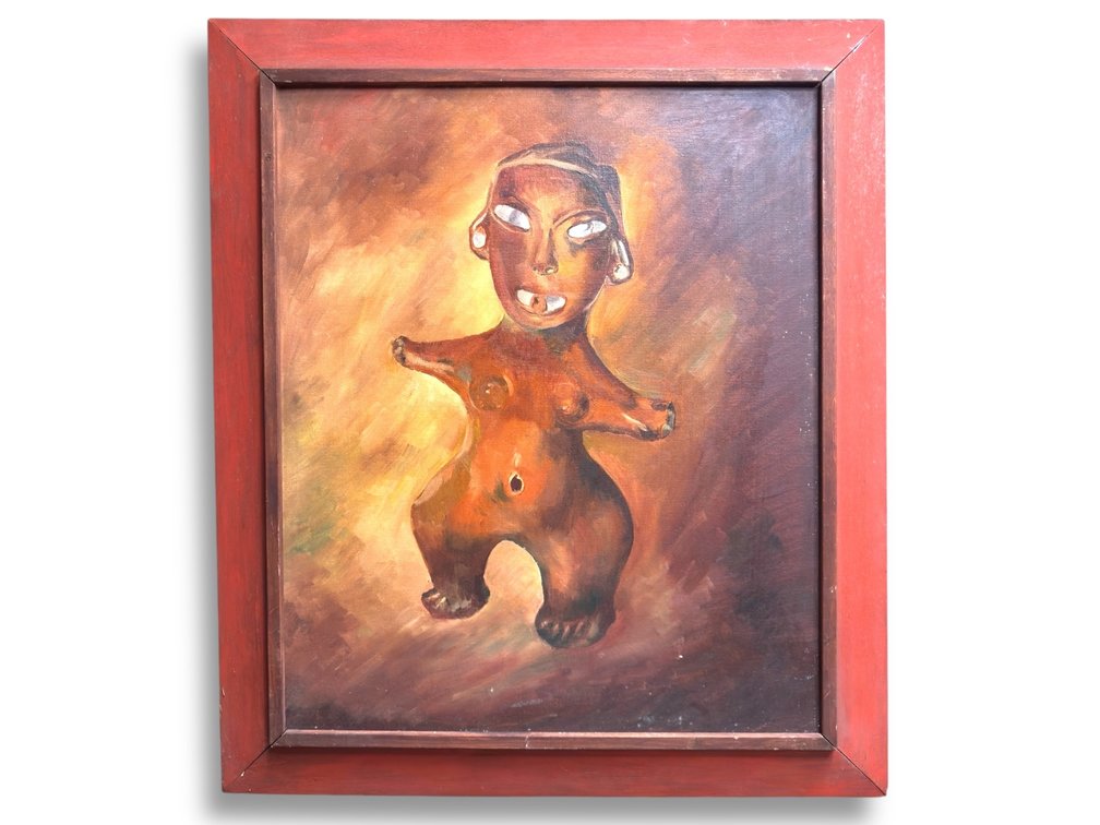 Tlatilco Culture, Mexico - Oil on Board - Original Painting - Ancient Mexico - 29.25”L x 25”w