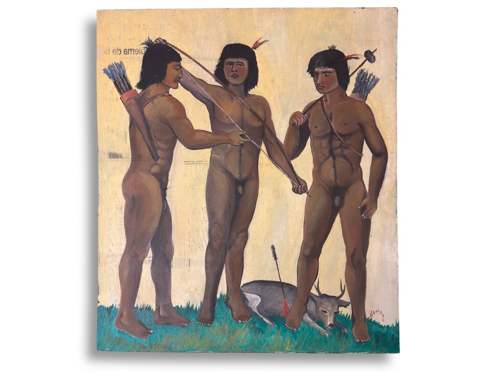 Original Oil on Board - Signed “Homero” Mulege, Mexico - Painting 23”L x 20”W