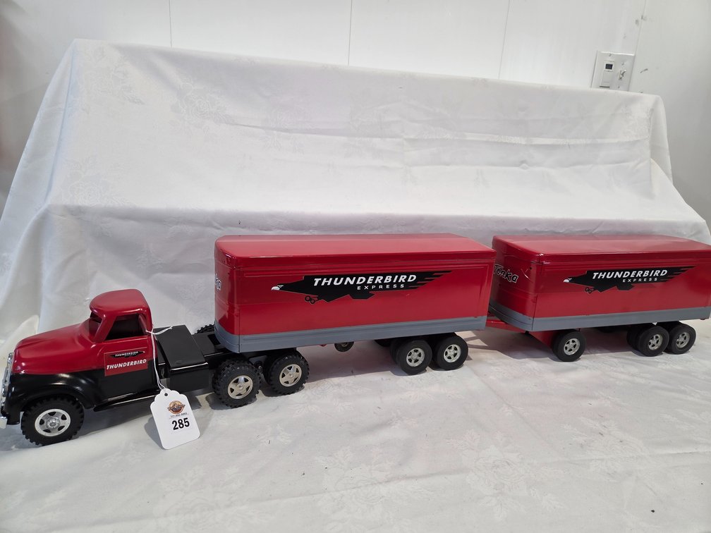 Pressed Steel Custom Tonka Truck W/Pup Trailer