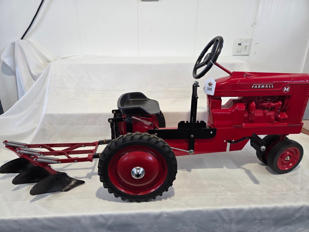 Farmall M Pedal Tractor w/Custom 3-Bottom Plow