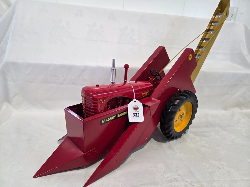 Massey-Harris 44 w/Custom 2-Row Picker 1/8 scale