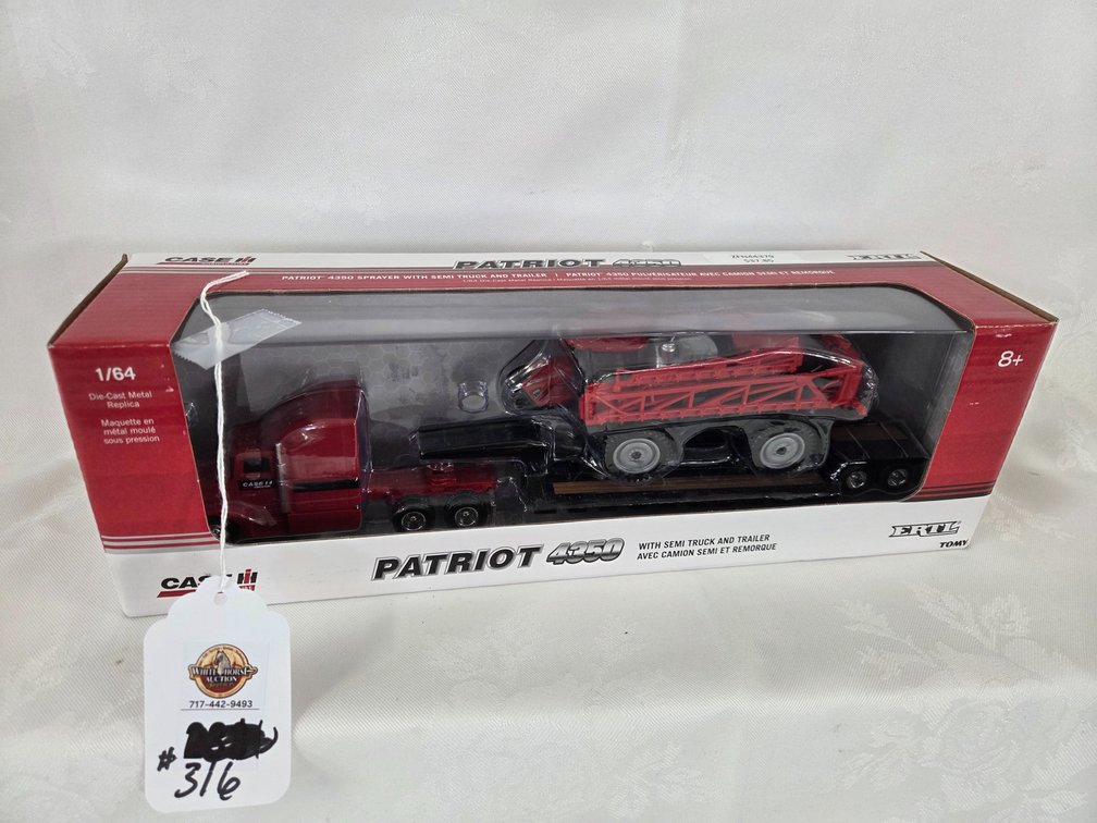 Case Patriot 4350 Sprayer w/Semi Truck and Trailer