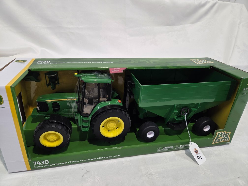JD 7430 Big Farm Tractor w/Gravity Wagon
